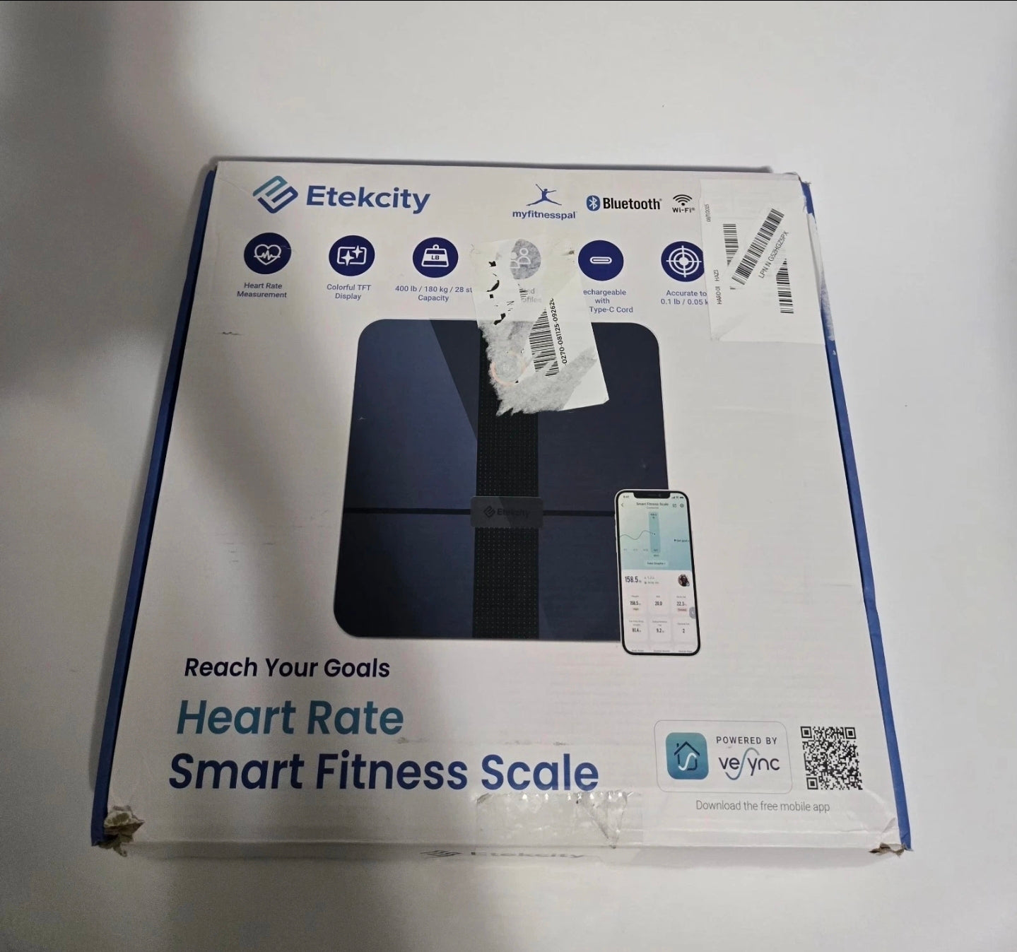 Etekcity Heart Rate Smart Fitness Scale with Bluetooth & Wi-Fi – 400 lb Capacity