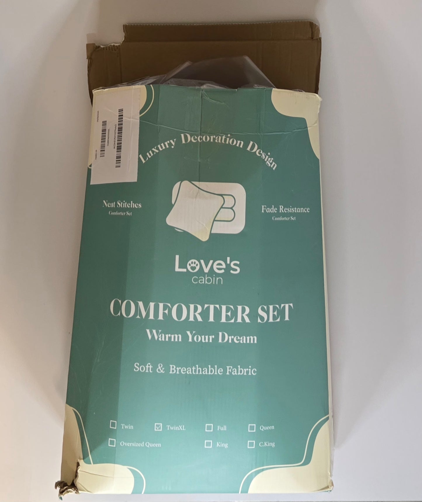 Love's Cabin Twin XL Comforter Set Black – 5-Piece All Season Bedding Set