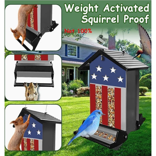 Squirrel Proof Bird Feeder,6Lbs Hanging Bird Seed Feeders