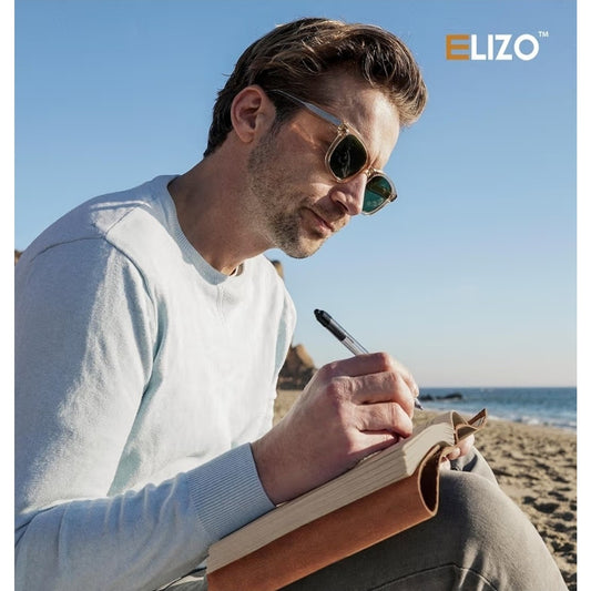 ELIZO Leather Journal Notebook Leather Bound Journal for Men - 7x9 Refillable Le