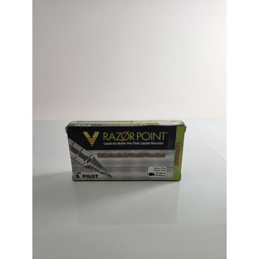 11020 Pilot V Razor Liquid Ink Marker Pens, Extra Fine Point, Black, Pack of 12