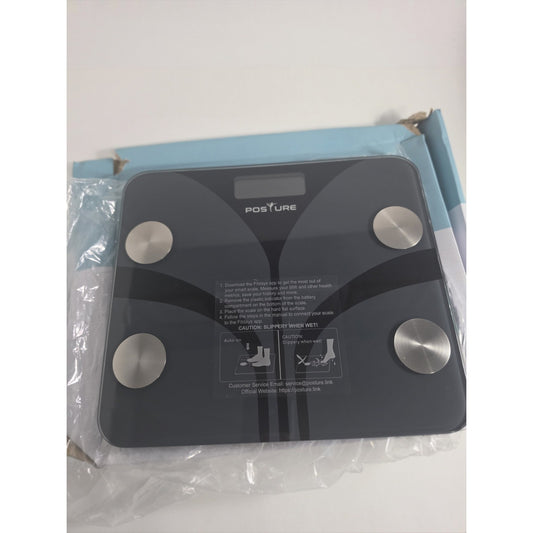 Posture Smart Body Weight Scale Digital BMI Fat Analyzer Bluetooth 400lb Black - New