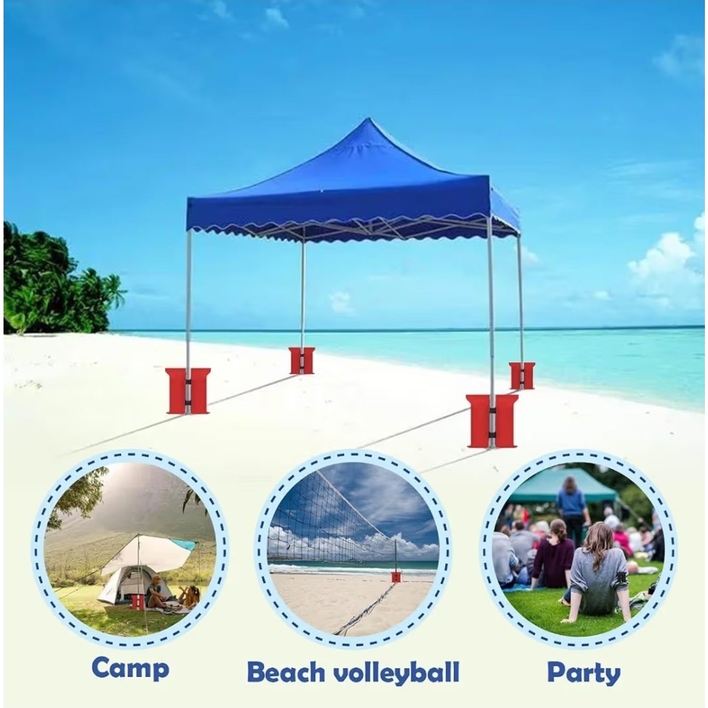 4 Pack Heavy-Duty Sand Bags for Canopies - 112 lbs Stability in Windy Conditions