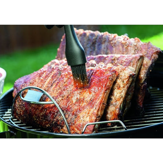 Weber Rib Rack Chrome-Plated Steel, 5 Slot BBQ Grill Rib Rack Gift For Him NEW