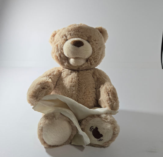 GUND Peek-A-Boo teddy bear plush – animated baby toy with moving arms and soft brown fur