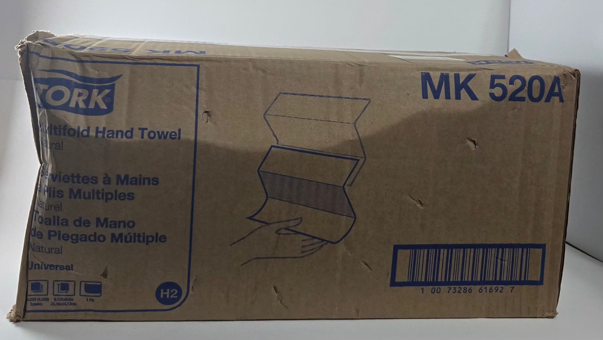 Box of Tork MK520A Multifold Hand Towels – 4000 count natural paper towels.