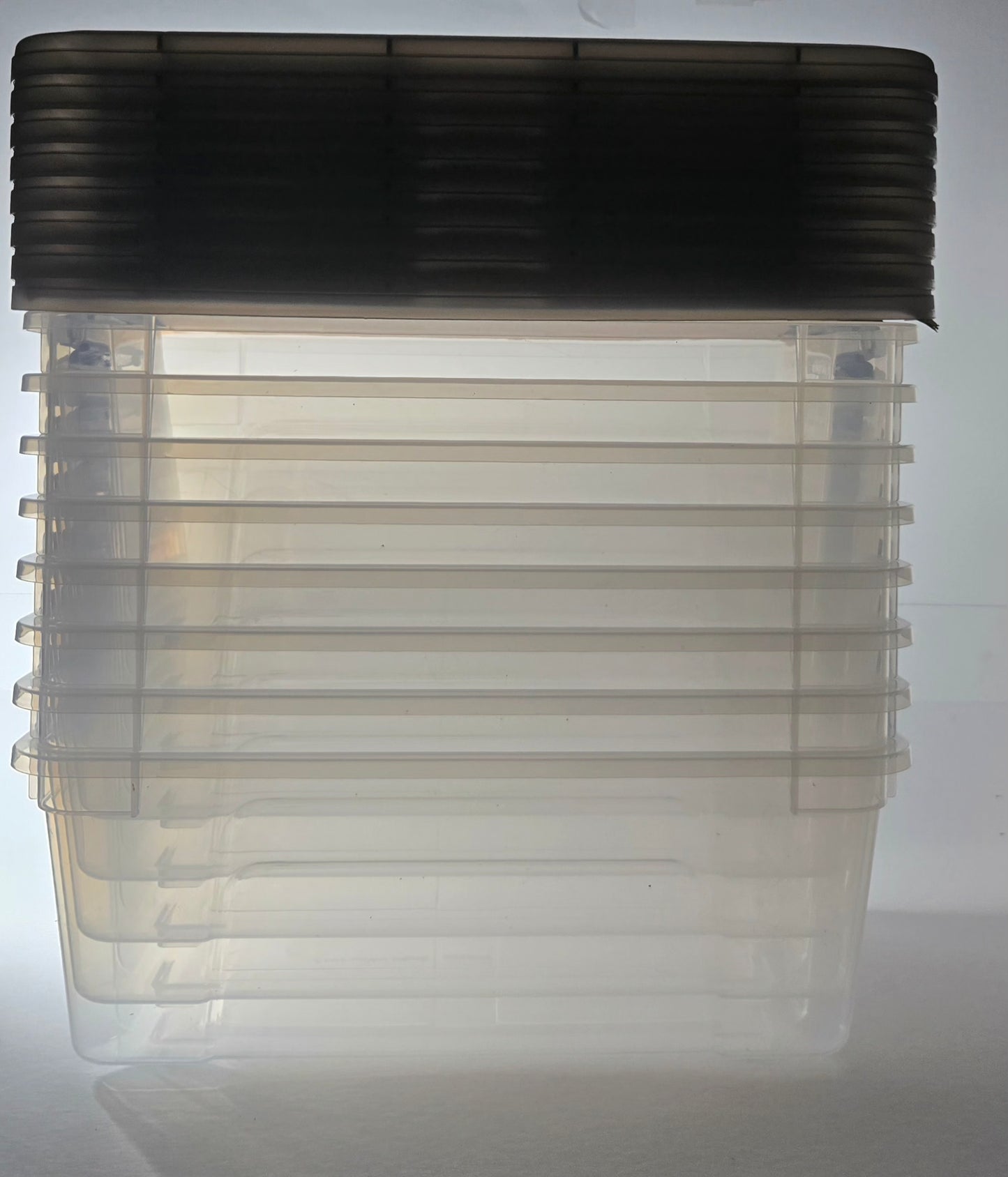 13 Quart Stack & Pull Clear Plastic Storage Box, 10.98" W × 16.50" L x 6.53" H, 8 Piece Set