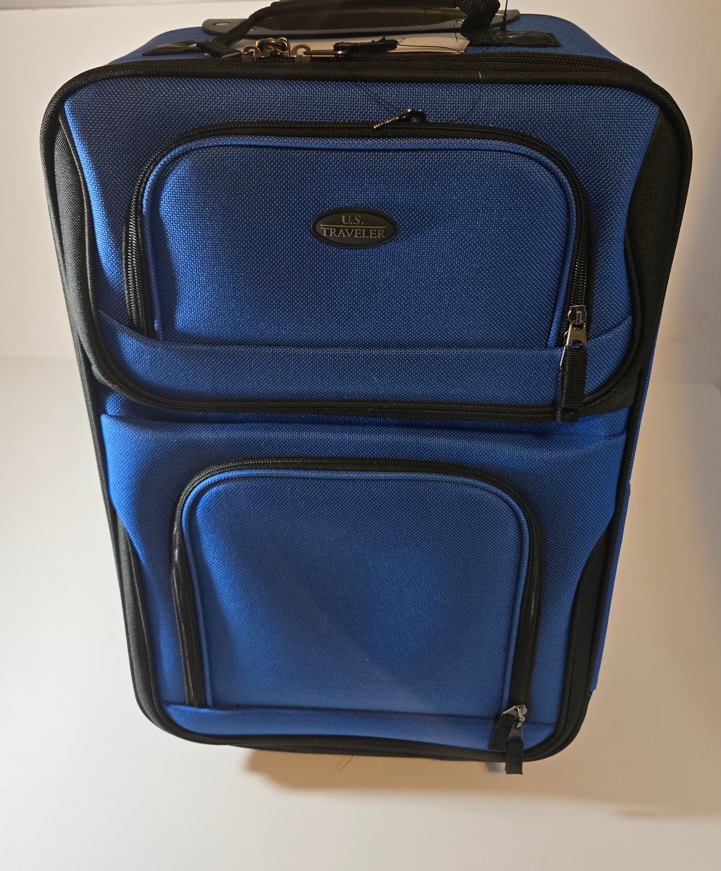 U.S. Traveler Lightweight Rolling 20" Carry On Luggage Softside Suitcase, Blue, 2 Wheel-1 Piece