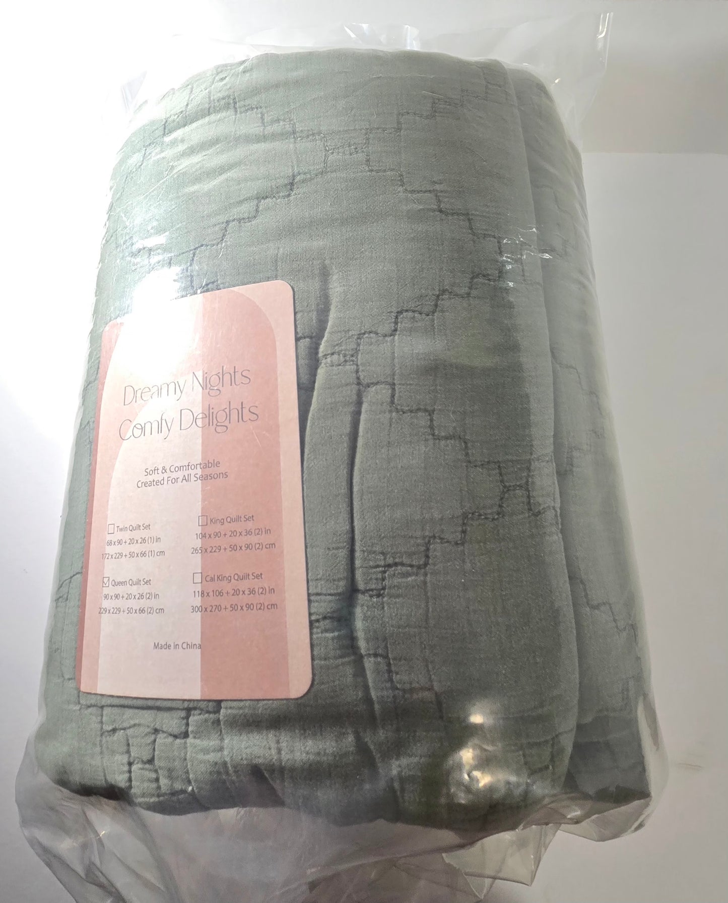 Palassio Olive Green Queen Size Quilt Set