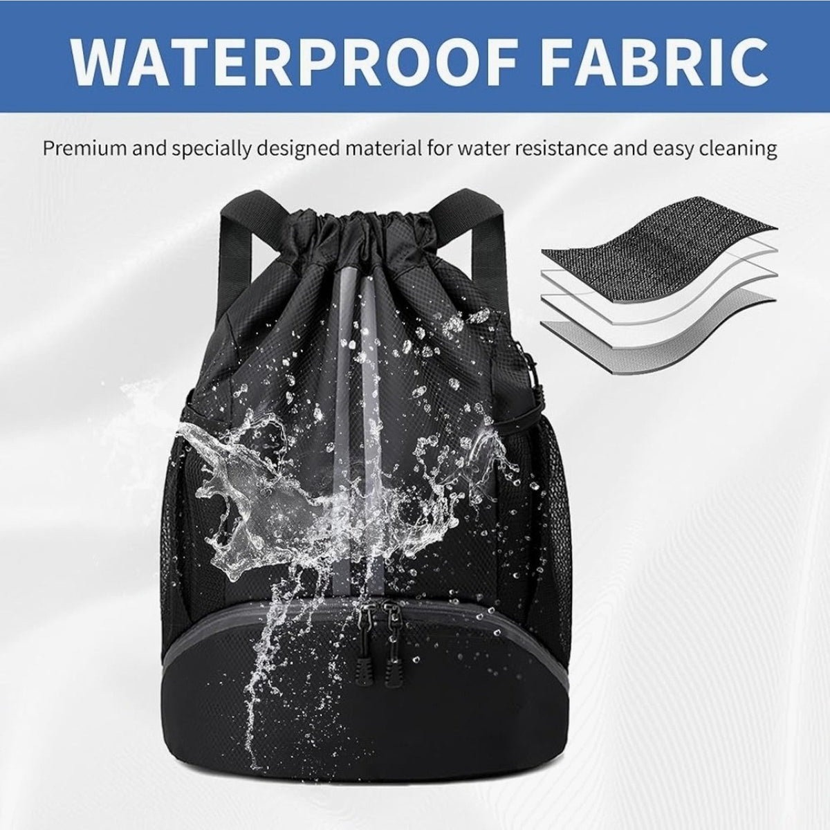 JELUTAR Drawstring Backpack Gym Bag with Shoes Compartment for Soccer, Basketbal