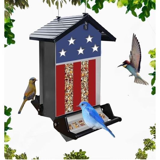 Squirrel Proof Bird Feeder,6Lbs Hanging Bird Seed Feeders