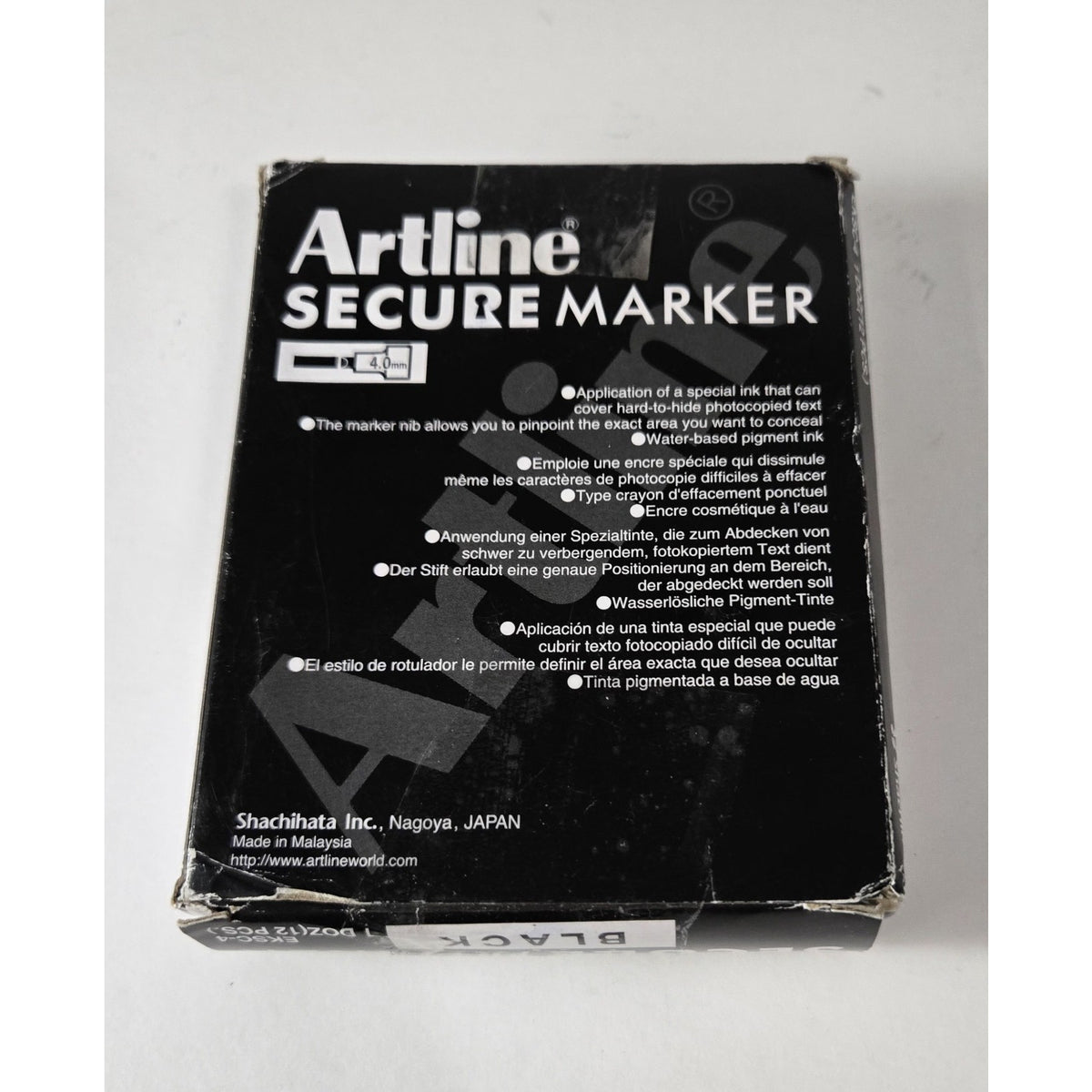Artline Secure Marker EKSC4 - 1 Dozen BLACK