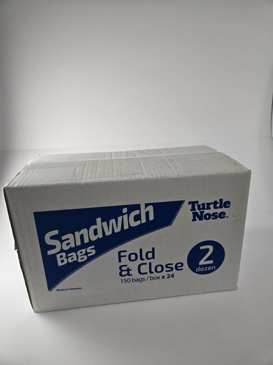 Turtle Nose Sandwich Bags Fold & Close (150 Count) BRAND NEW