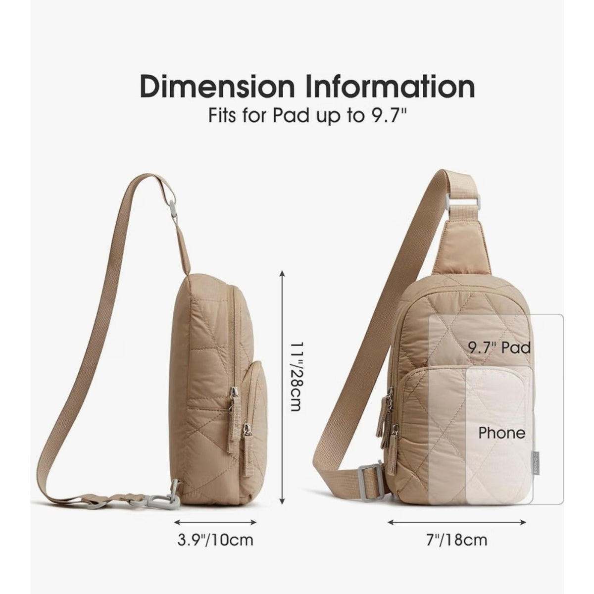 Sling Bag for Women Lightweight Quilted Crossbody Bag NEW G4Free