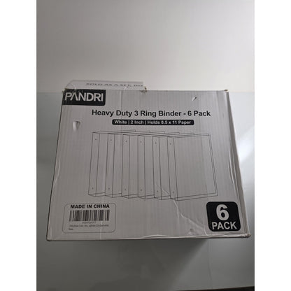 3 Ring Binder 2 Inch 6 Pack 2-Inch Binder Fits Letter Size 8.5'' x 11'' Paper