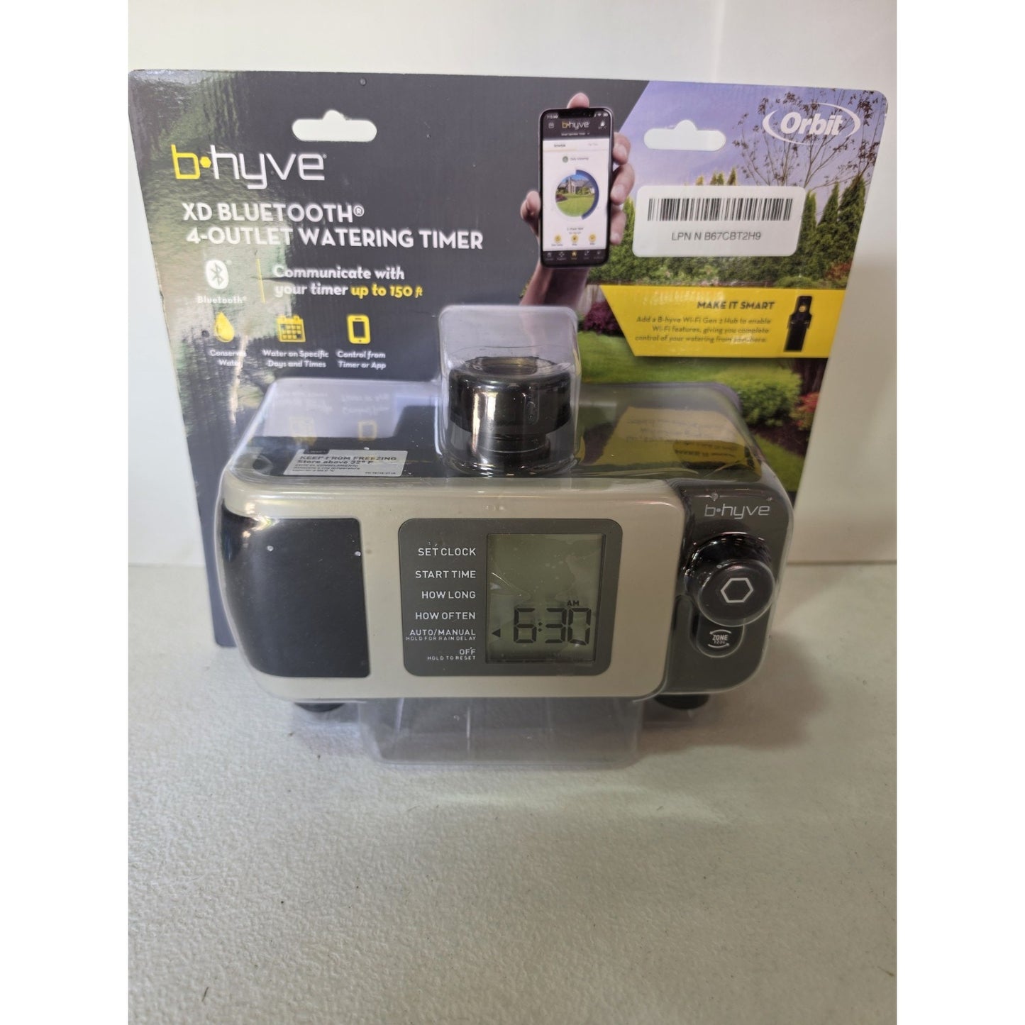 Orbit B-hyve XD 24634 Bluetooth 4-Port Smart Hose Faucet Watering Timer