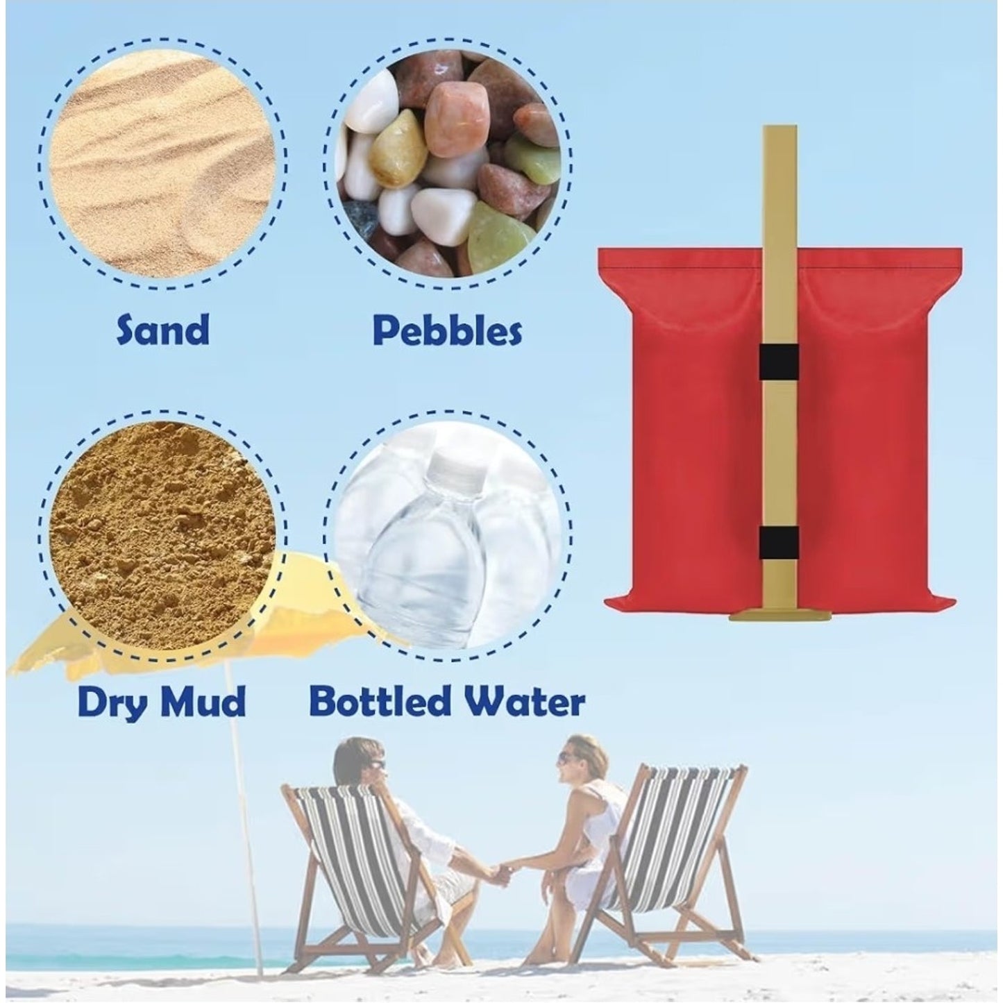 4 Pack Heavy-Duty Sand Bags for Canopies - 112 lbs Stability in Windy Conditions