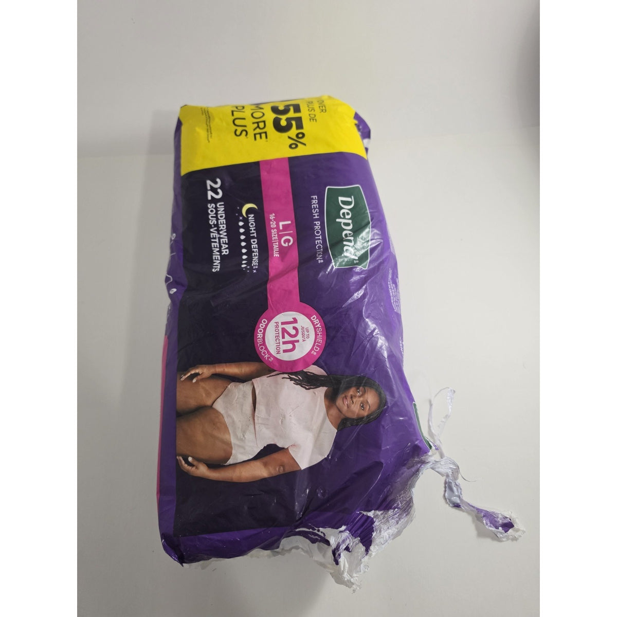 Depend Night Defense Incontinence Underwear, Maximum, 22 Ct, Size Large