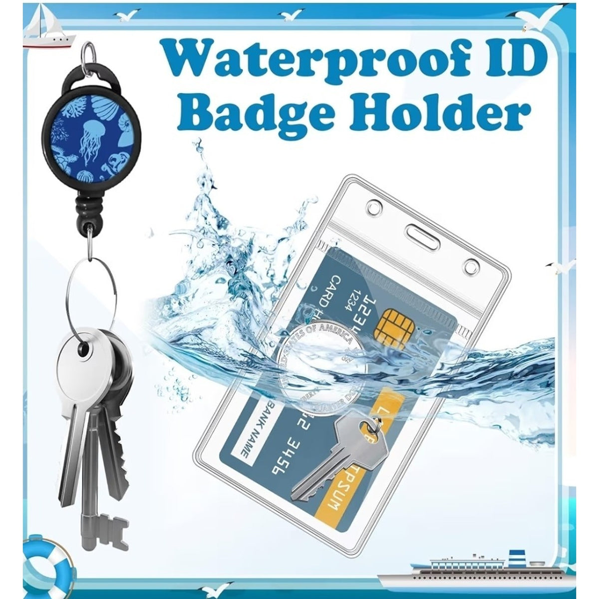 4 Pack Cruise Lanyard for Ship Cards Lanyards with Retractable Badge Reels