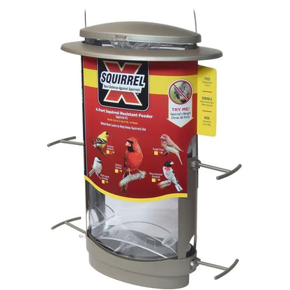 More Birds X-1 Squirrel-Proof Bird Feeder 4.2-Pound Bird Seed Capacity And Four