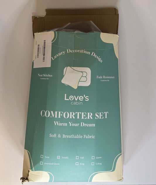 Love's Cabin Twin XL Comforter Set Black – 5-Piece All Season Bedding Set