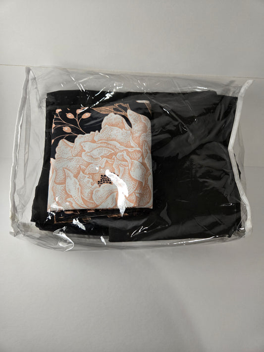Yogeneg 7 Piece Bed in a Bag Queen Comforter Set Black Floral