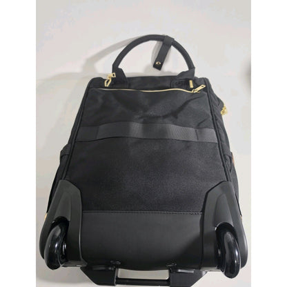 Rolling Backpack for Women, Travel Rolling Laptop Backpack with Beige Brown