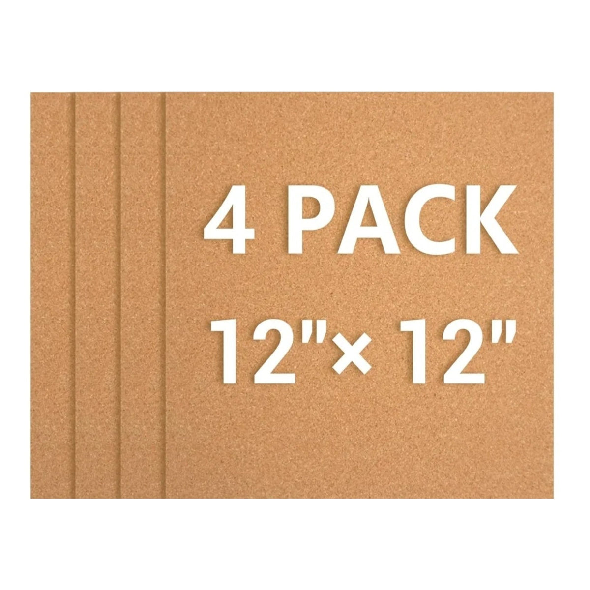 Cork Board Tiles - 4 Packs Adhesive Corkboards for Wall, Small Cork Brown-4pack