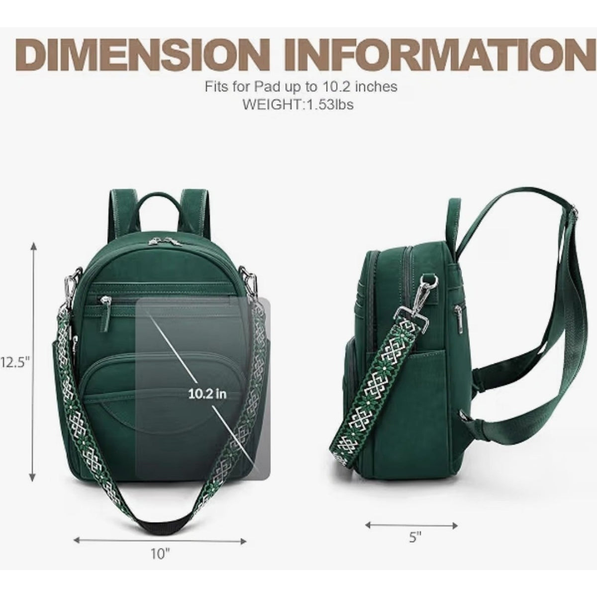 Small Backpack Purse for Women, Mini Daypack Cute for Travel Green