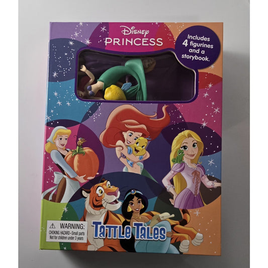 Disney Princess Tattle Tale Storybook- Includes 4 figurines