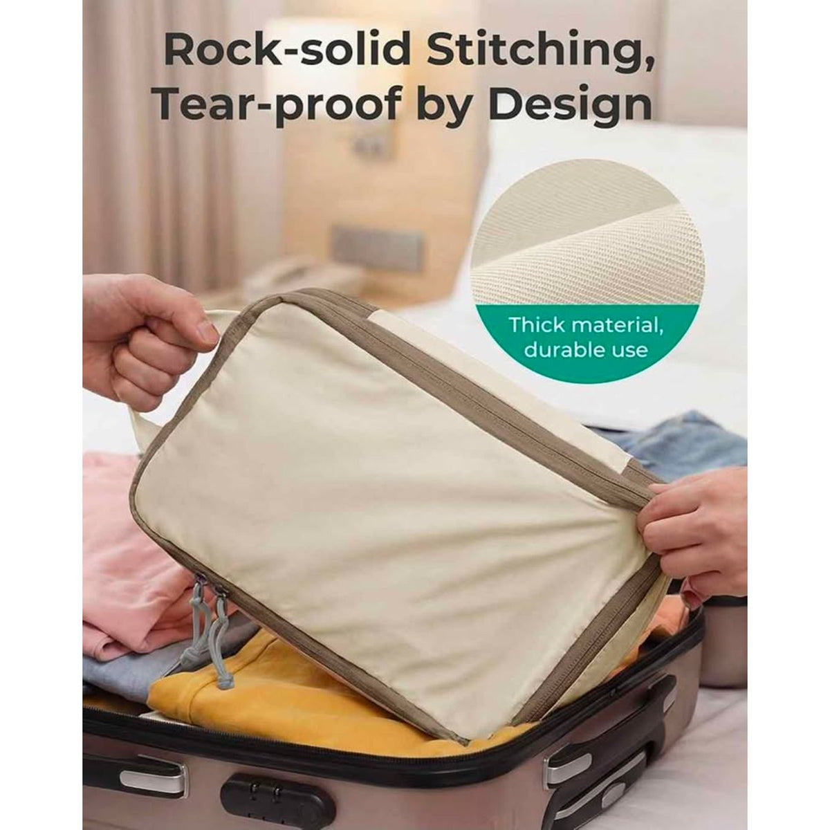 BAGSMART 4 Set Compression Packing Cubes for Travel