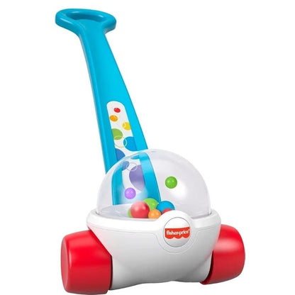 Fisher-Price Baby & Toddler Toy Corn Popper Blue Push-Along with Ball 2-Piece