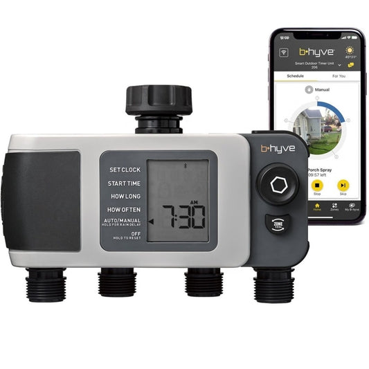 Orbit B-hyve XD 24634 Bluetooth 4-Port Smart Hose Faucet Watering Timer