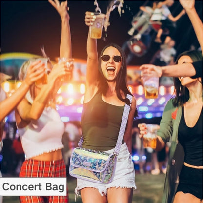 Iridescent Clear Bag for Stadium Event - Clear Purse for Women Stadium Crossbody