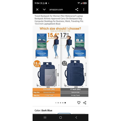 Travel Backpack for Women Men Waterproof Laptop Backpack