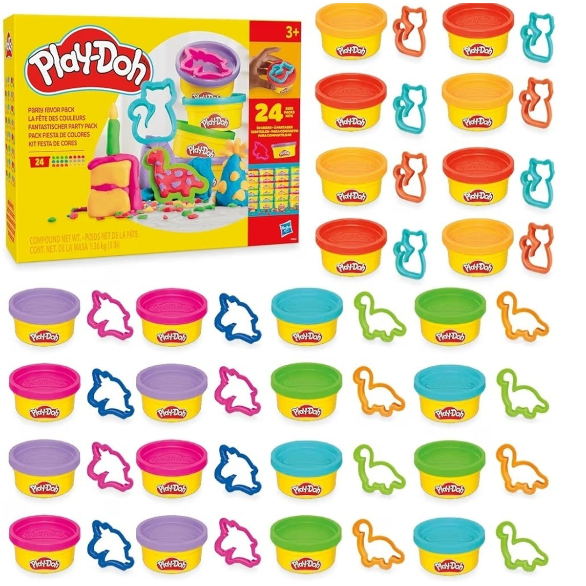 Play-Doh Party Favor Pack Bulk 24 Pack Of Modeling Compound Cutters Classroom