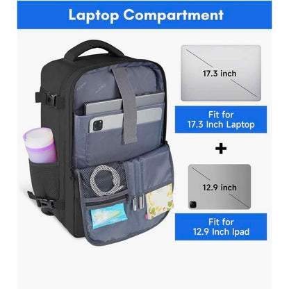 Taygeer Travel Laptop Backpack for Men Women, Airplane Approved Large, Black