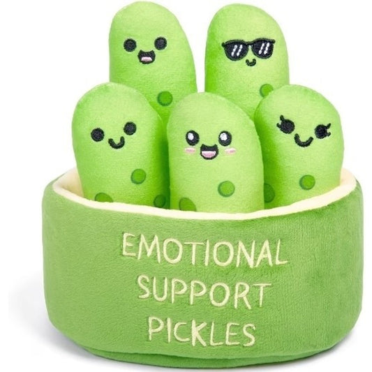 Emotional Support Pickles Plush Set – 5 Stuffed Toys & Basket by Relatabl Sealed
