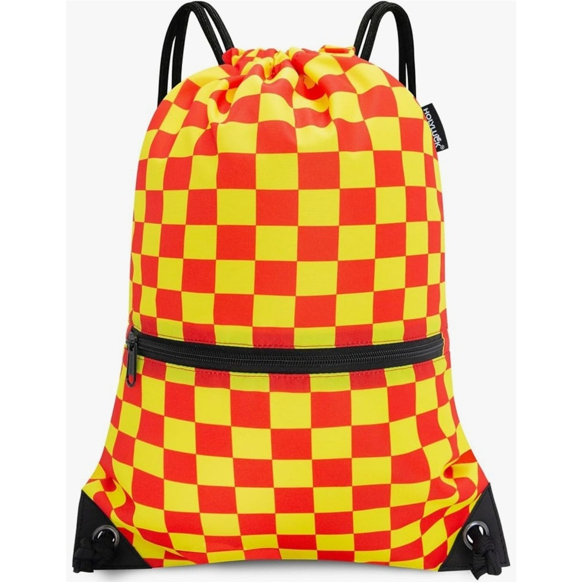 HOLYLUCK Drawstring Backpack Bag Sport Gym Sackpack - black