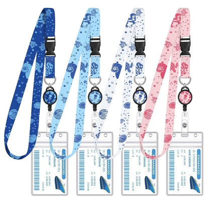 4 Pack Cruise Lanyard for Ship Cards Lanyards with Retractable Badge Reels