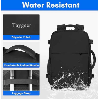 Taygeer Travel Laptop Backpack for Men Women, Airplane Approved Large, Black