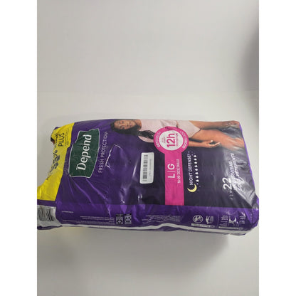 Depend Night Defense Incontinence Underwear, Maximum, 22 Ct, Size Large