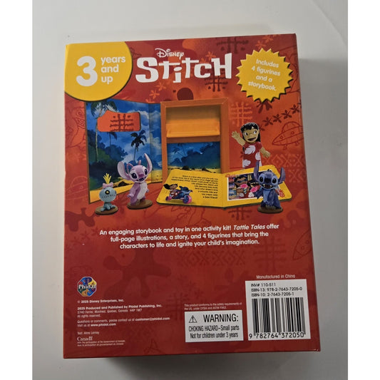 Disney Stitch Tattle Tales Storybook w 4 Figures Gift