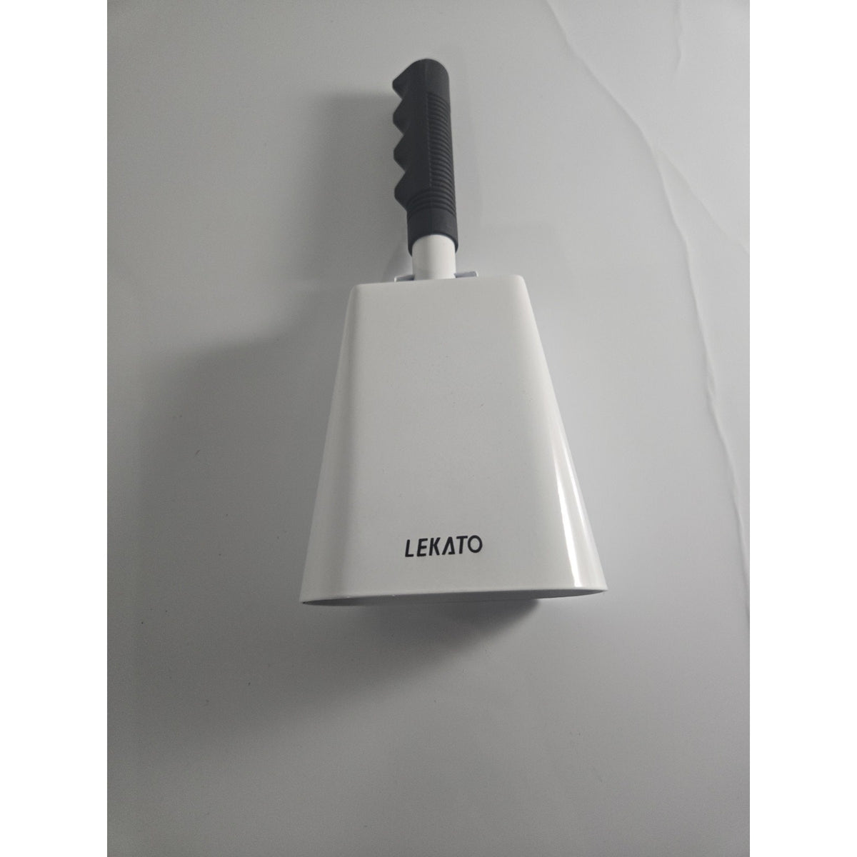 Large Sporting Event Metal 11" White Cowbell w/ Rubber Grip Handle Cow Bell