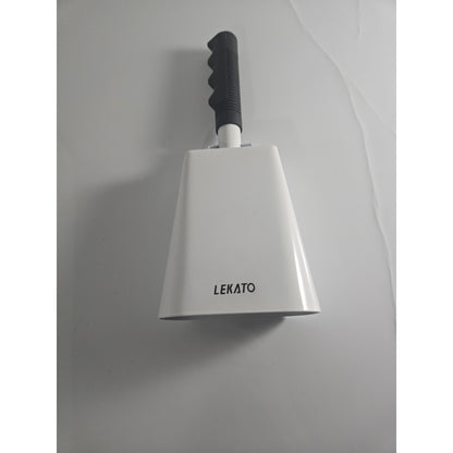 Large Sporting Event Metal 11" White Cowbell w/ Rubber Grip Handle Cow Bell