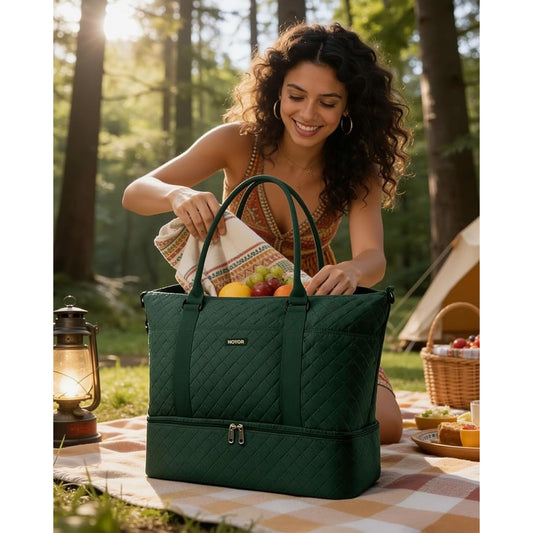 HOTOR Travel Duffel Bag - Weekender Bags for Women, Gym Tote Bags with Shoe Comp