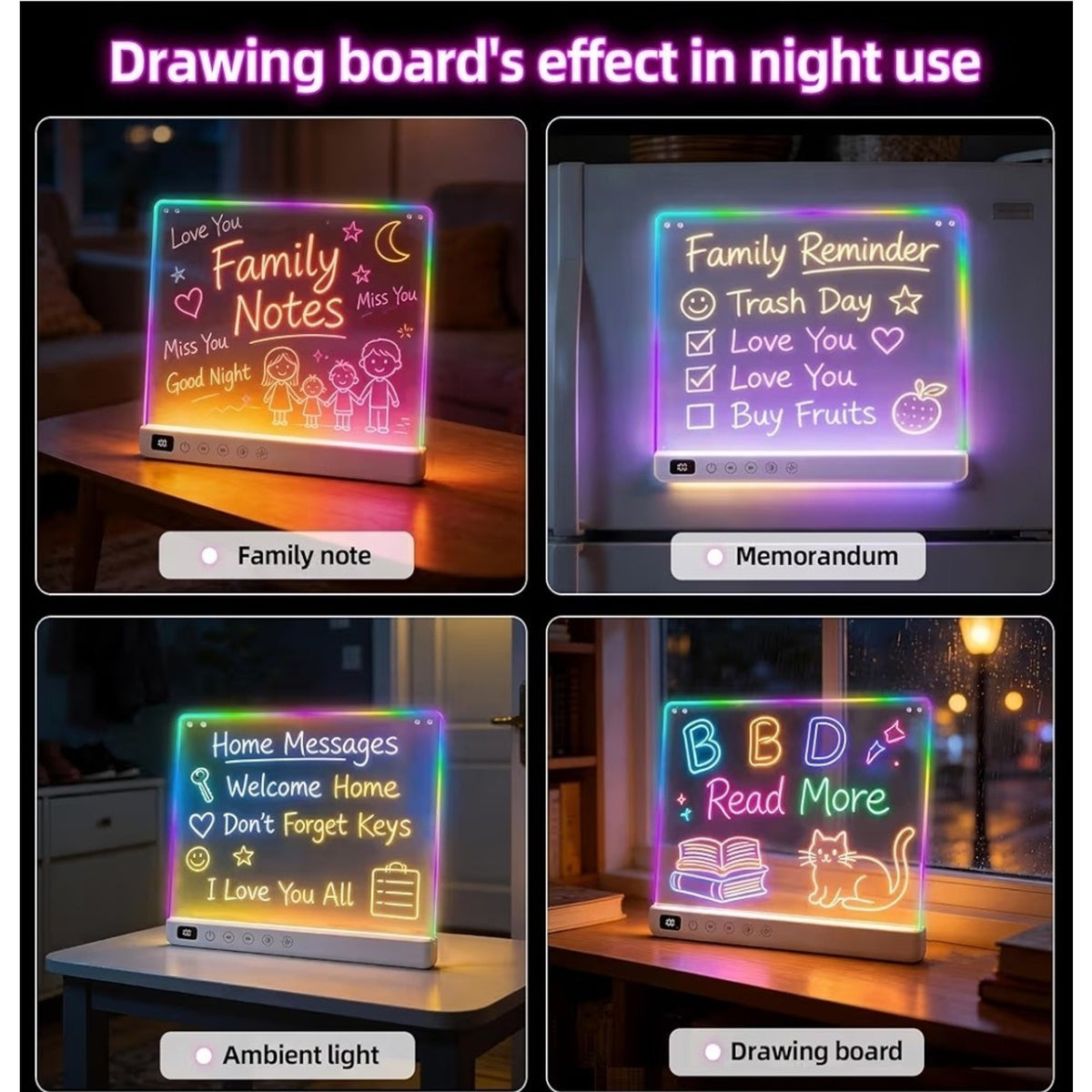 Cosmody Rechargeable LED Drawing Board for Kids, Large 16" Light Up Drawing Pad