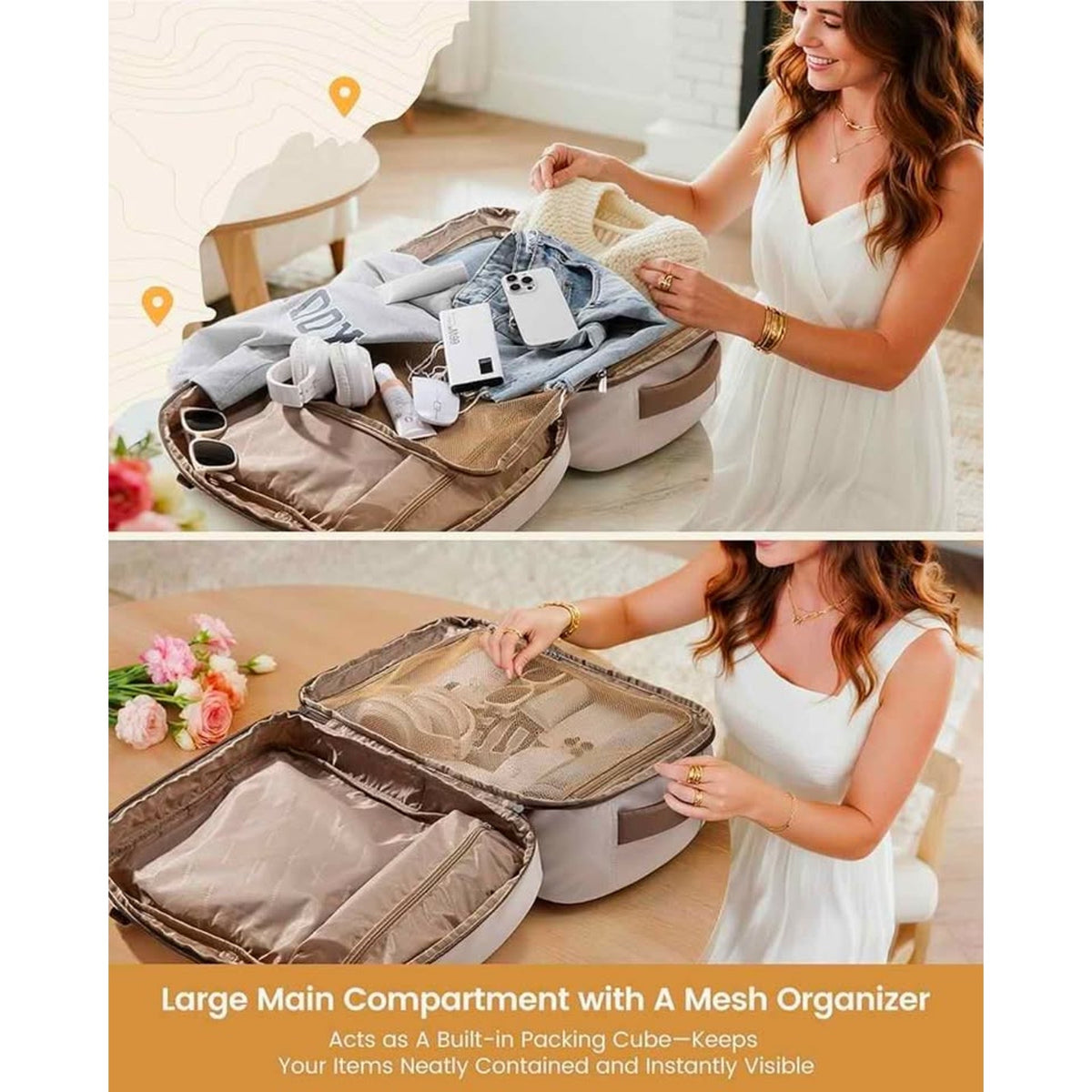 40L Travel Backpack for Women, Airline Approved Carry on Luggage, TSA Personal I