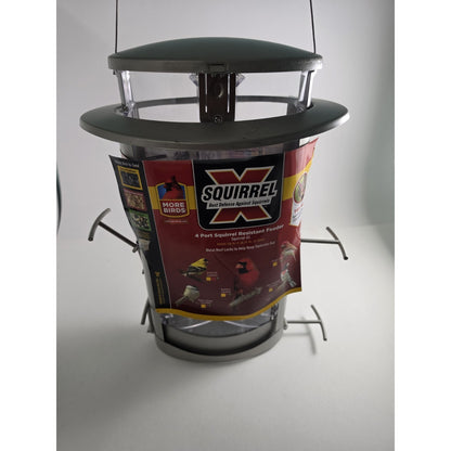 More Birds X-1 Squirrel-Proof Bird Feeder 4.2-Pound Bird Seed Capacity And Four