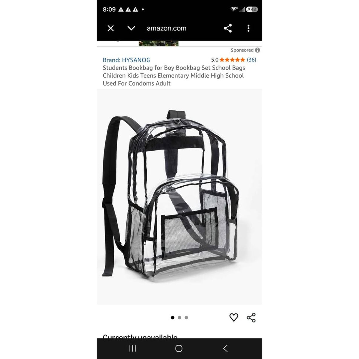 Clear Backpack  - Large Clear Backpacks for School See through Bookbag